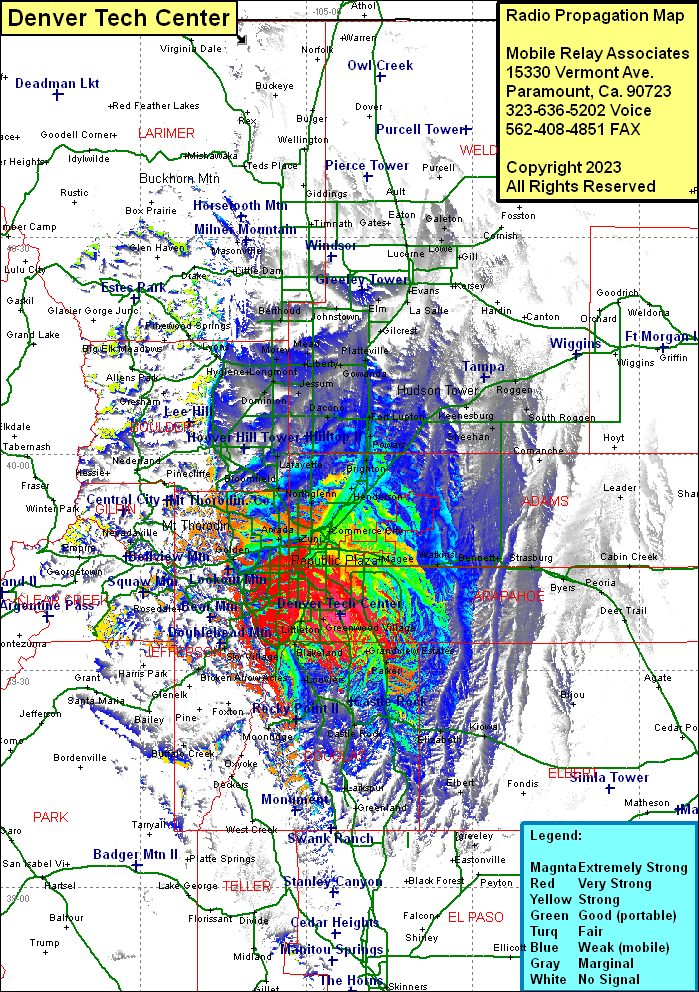 heat map radio coverage Denver Tech Center